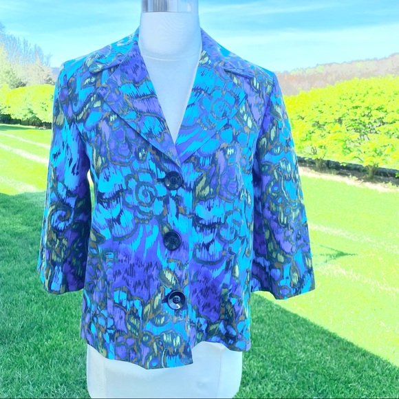 Chico’s Abstract Print Cropped Blazer - Picture 5 of 16